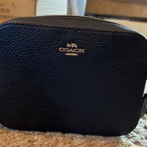 Coach black leather crossbody hand bag. Never used